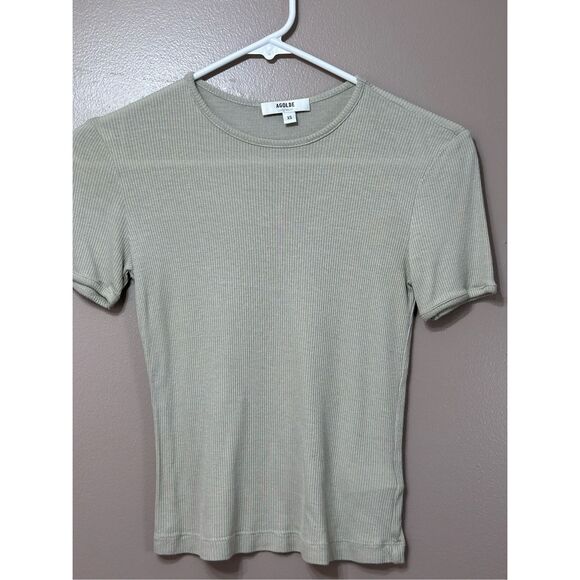 NWOT AGOLDE Basic Ribbed Tee Shirt Women's XS - Picture 4 of 12